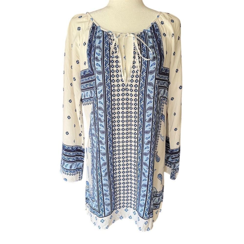 Tommy Bahama Blue Paisley Swimsuit Coverup Tunic Size Small - Picture 3 of 10